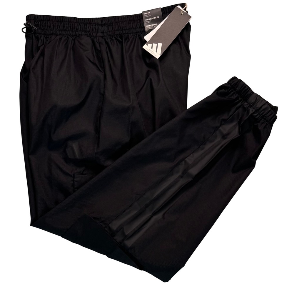 Adidas M Utility WV PT Black Cargo Pants Water Repellent Loose Fit Mens S